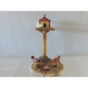 O'Well Birdhouse bird feeder chickens Christmas Village Figurine NO BOX INV344